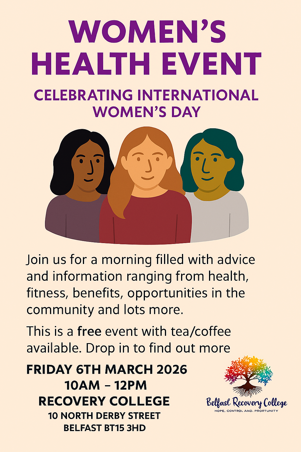 International Women’s Day on Friday 6th March 2026 from 10am – 12pm