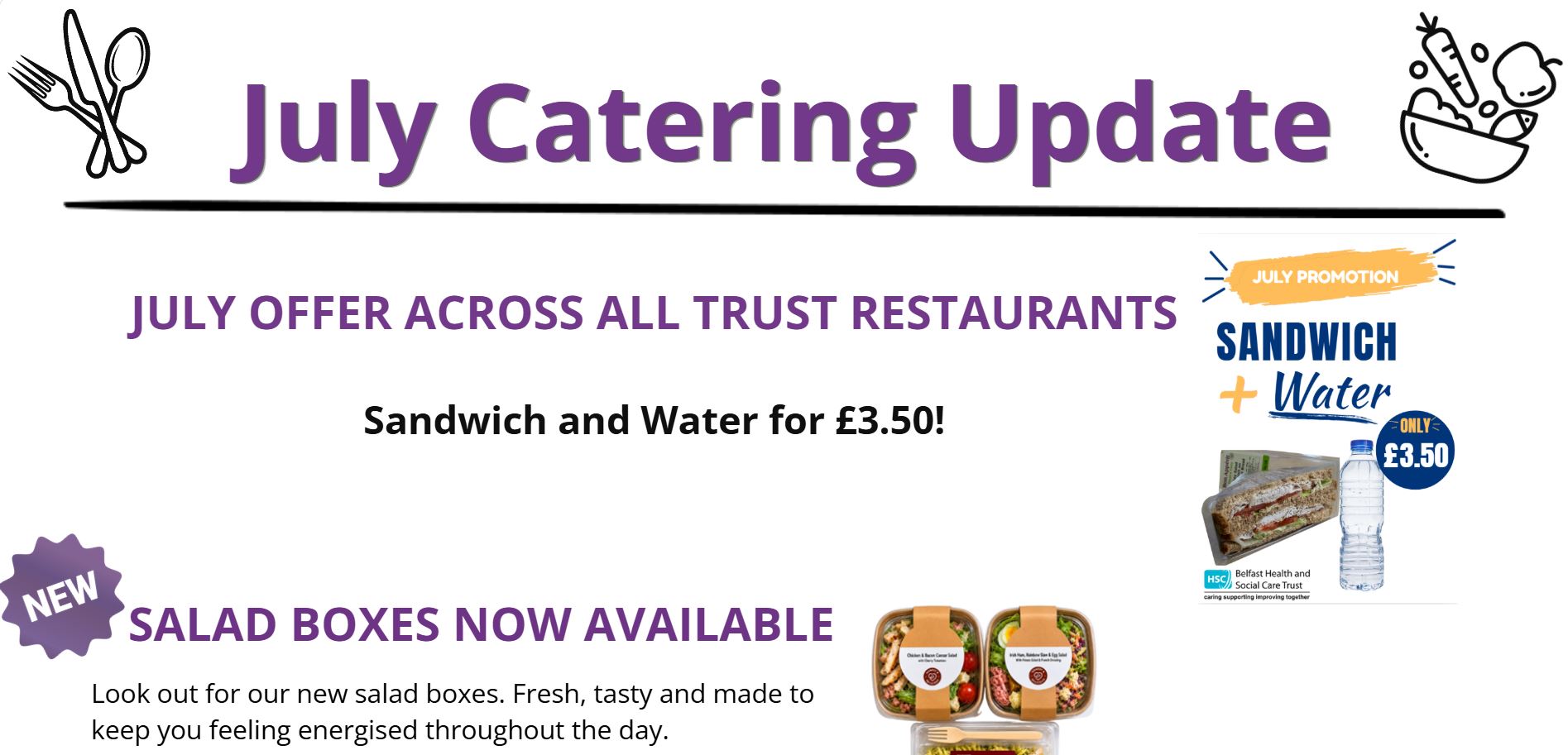 July offers across all Trust Canteens