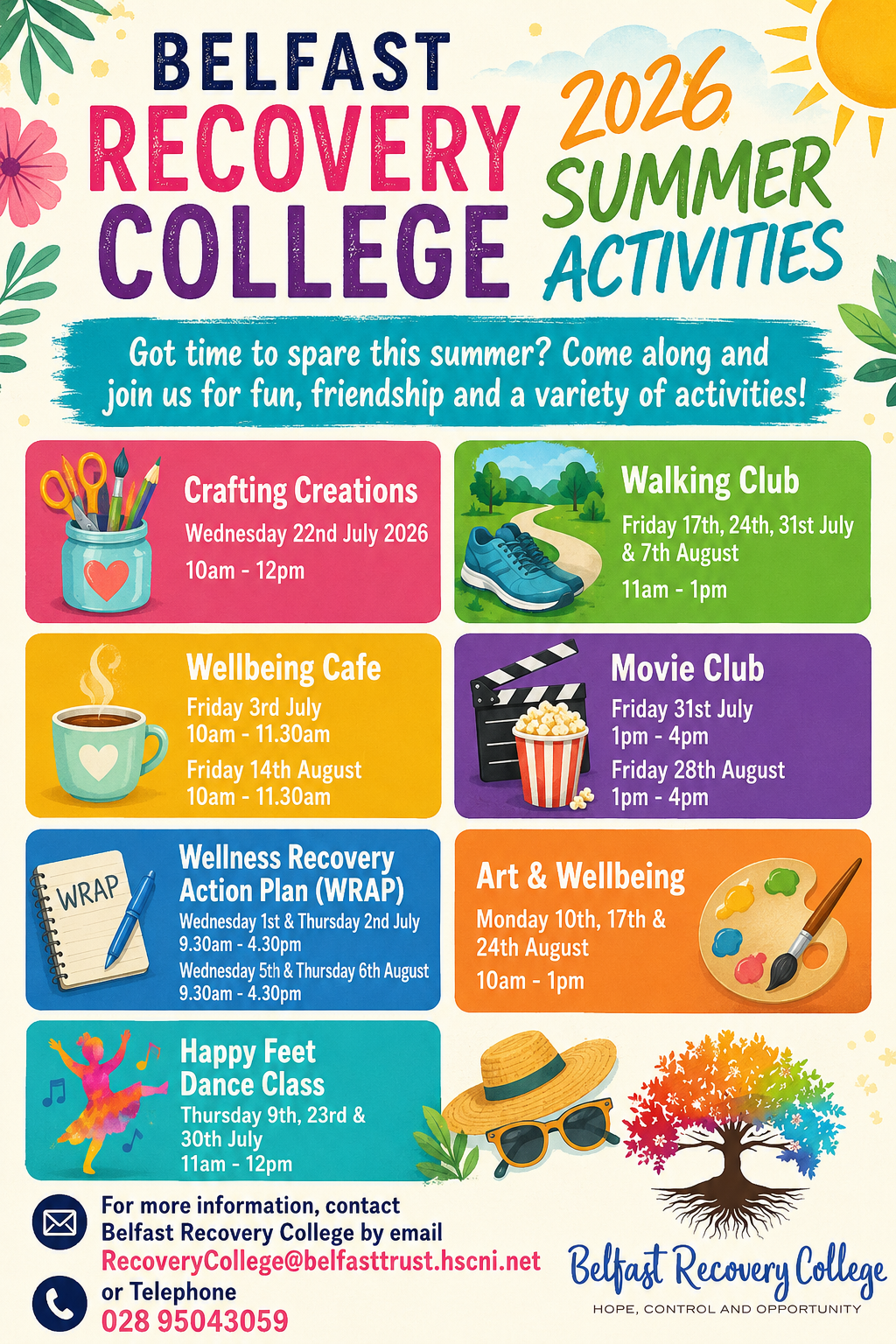 Belfast Recovery College – July & August 2026 Course Prospectus