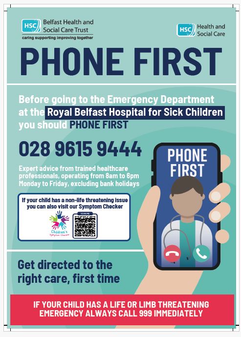 Phone First’ for the Royal Belfast Hospital for Sick Children Emergency Department
