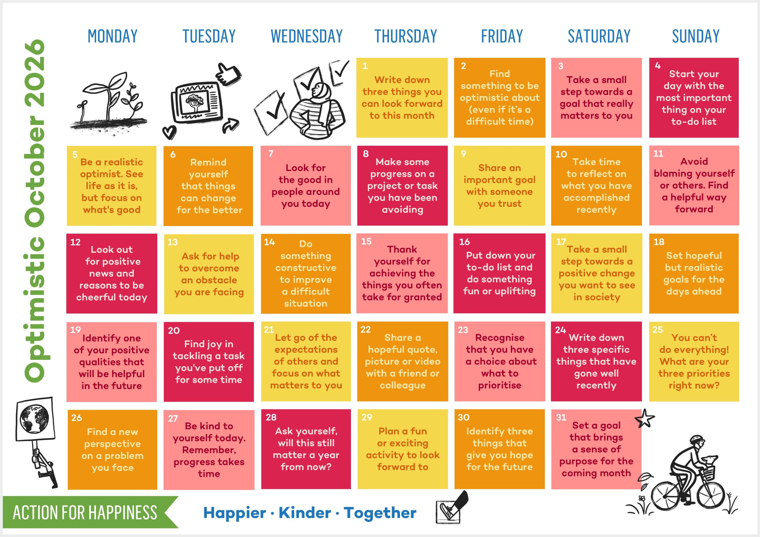 This October be Optimistic!  Actions to help you focus on what really matters